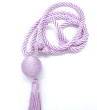 Charger l'image dans la galerie, Collier sautoir pompon parme - Soie végétale - Grand modèle- Passementerie