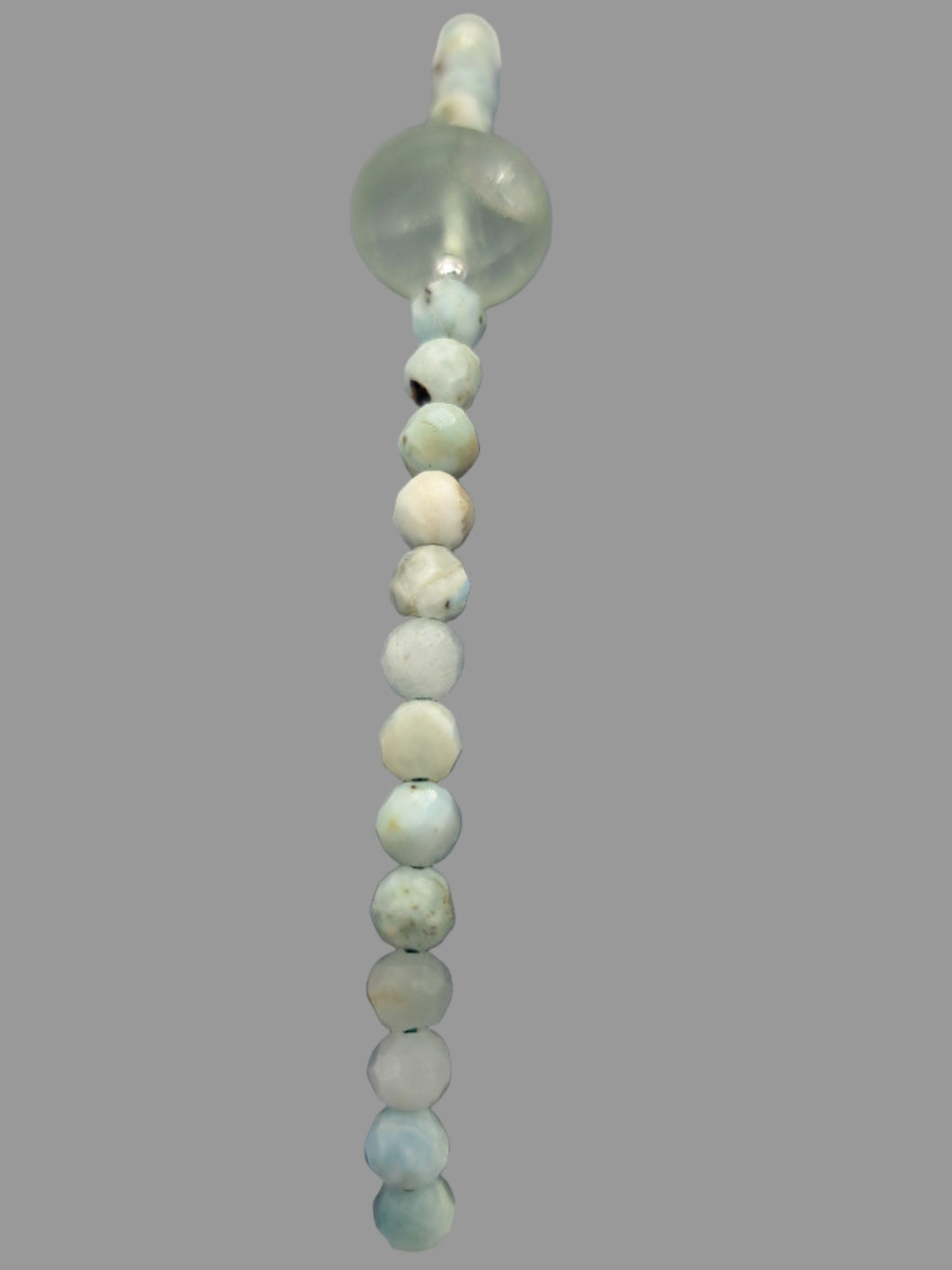 Bracelet en larimar, tourmaline brossée et argent