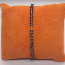 Charger l&#39;image dans la galerie, Bracelet en obsidienne fumée et argent
