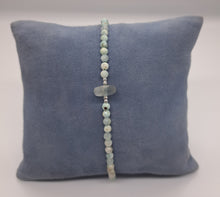 Charger l'image dans la galerie, Bracelet en perles de larimar, perles d'argent  925 et aventurine brossée
