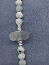 Charger l'image dans la galerie, Bracelet en perles de larimar, perles d'argent  925 et aventurine brossée
