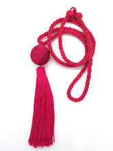 Load image into Gallery viewer, &lt;transcy&gt;Blue tassel long necklace - Vegetable silk - Large model - Passementerie&lt;/transcy&gt;
