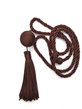 Load image into Gallery viewer, &lt;transcy&gt;Blue tassel long necklace - Vegetable silk - Large model - Passementerie&lt;/transcy&gt;
