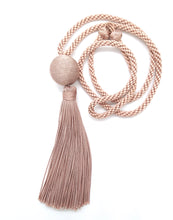 Load image into Gallery viewer, &lt;transcy&gt;Blue tassel long necklace - Vegetable silk - Large model - Passementerie&lt;/transcy&gt;
